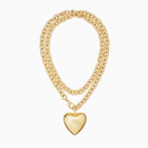 Roxanne Assoulin Puffy Heart Necklace with Extender.